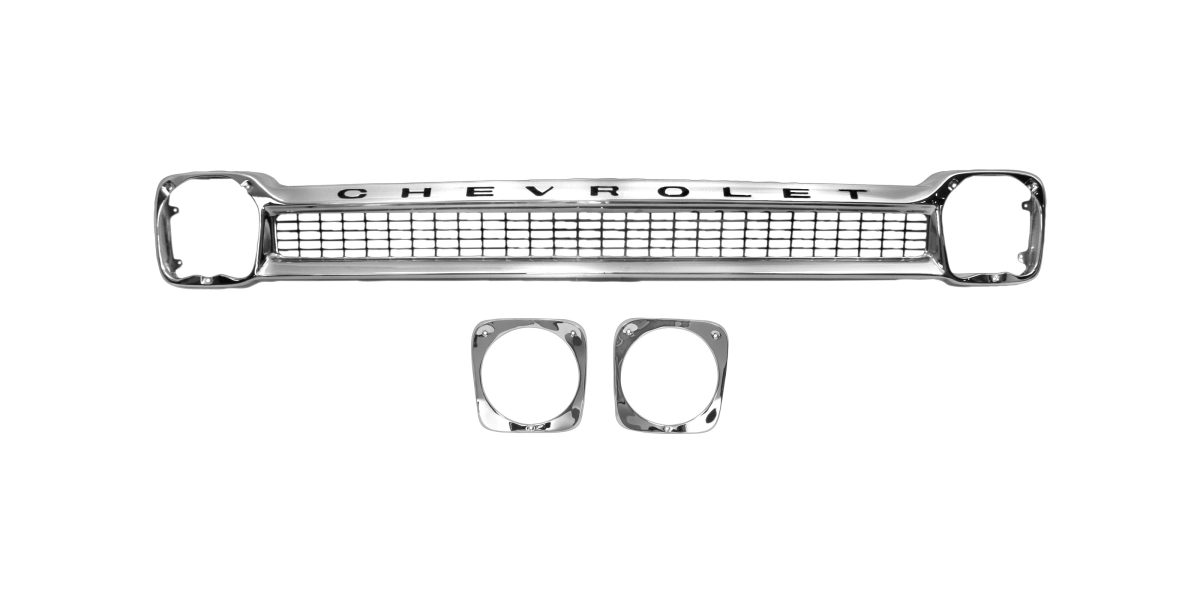 GRILL KIT "CHEVROLET"W/HEADLIGHT BEZELS (196466) Classic Pickup